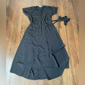 GAP black wrap maxi dress